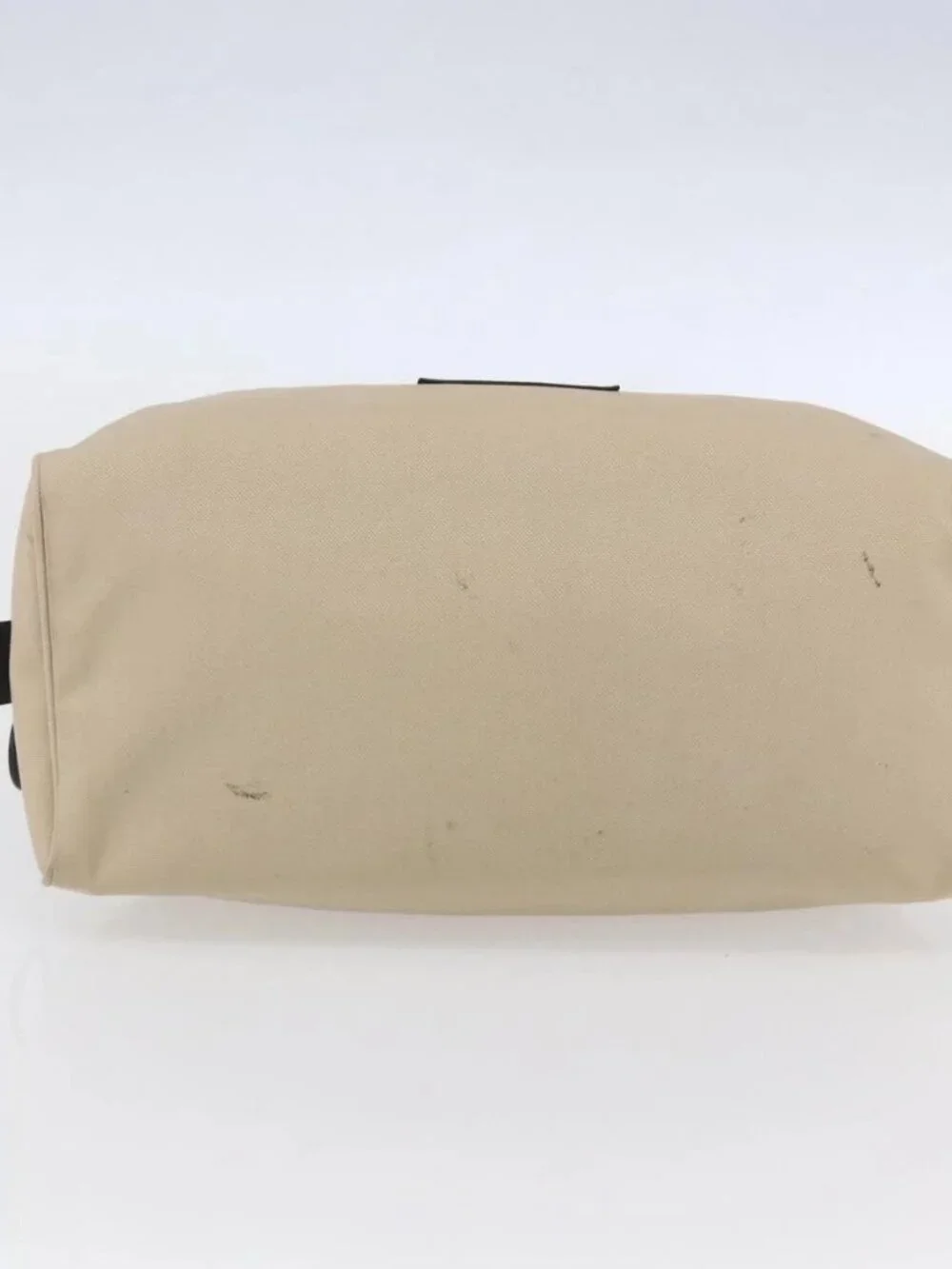 CHANEL Sports Clutch Bag Nylon Beige Black CC Auth BA8411